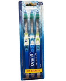 تصویر مسواک اورل بی کلاسیک کر مدیوم بسته 3 تایی 1-2-3 ORAL-B CLASSIC CARE MEDIUM 3 PACK - سه عددی سبز ORAL-B CLASSIC CARE MEDIUM 3 PACK 1-2-3