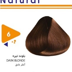 تصویر رنگ موی 120 میلی سری طبیعی شماره 6 بلوند تیره(با دستکش وکلاه) ویتامول vitamol 120ml Natural Hair Color Dark Blonde No. 6 (with gloves and hat)