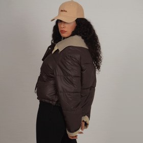 تصویر کاپشن یقه بافت 