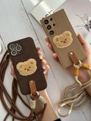 تصویر قاب موبایل سامسونگ خرس دوست داشتنی محافظ لنز + بندست 