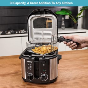 تصویر سرخ کن با روغن جیپاس مدل GDF36014 Geepas GDF36014 Deep Fryer, 3 L