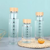 تصویر بطری پیرکس درب بامبو ظرفیت ۱ لیتر 