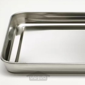 تصویر سینی سرو استیل ضد زنگ ایکیا 30x20 سانتی متر IKEA GRILLTIDER IKEA GRILLTIDER Serving tray stainless steel 30x20 cm