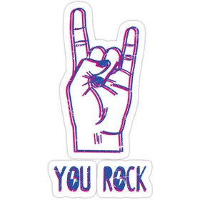 تصویر استیکر لپتاپ you rock – کویین 