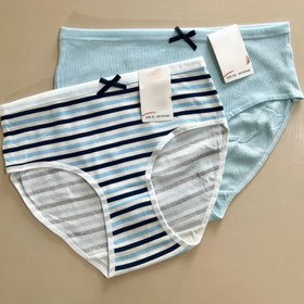 تصویر شورت زنانه نخی فانتزی آبی 