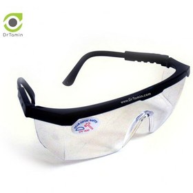 تصویر عینک ایمنی یووی سفید تک پلاست 