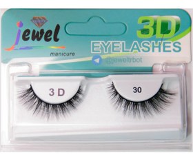 تصویر مژه جفتی جول مدل 3D شماره 30 جول Jewel 3D Eyelashes, No.30 