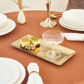 تصویر سینی سرو استیل کاراجا Loren طلایی 