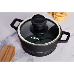 تصویر قابلمه سایز 16 کف گرانیت یونیک کد UN-7801 Unique granite bottom size 16 pot, code UN-7801