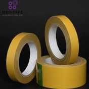 تصویر چسب دوطرفه نخ‌دار روکش خردلی Tesa | چسب صنعتی قوی برای مبلمان، پرده و خودرو - 2سانت Tesa Mustard Coated Double-Sided Threaded Adhesive | Strong Industrial Adhesive for Furniture, Curtains and Cars