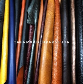 تصویر چرم گاوی طرح دار - عسلی / لیزارد 