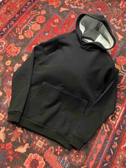 تصویر هودی سه نخ صد در صد پنبه بیسیک قواره باکسی کد ۱۱۰ - مشکی / xl 