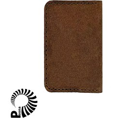 تصویر کیف کارت و مدارک چرم قهوه ای 