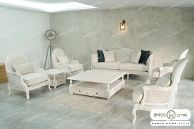 تصویر مبل ۷ نفره کلاسیک مد روز مدل گندم و مبل تک روما کد ۲ 