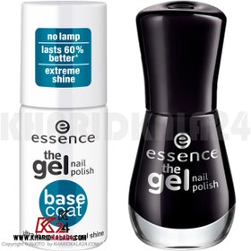 تصویر لاک پایه اسنس مدل Gel Nails به همراه لاک ناخن اسنس سری The Gel شماره 46 Essence The Gel Nail Polish Base Coat With Essence The Gel 46 Nail Polish