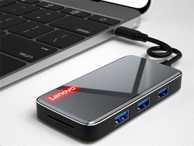 تصویر هاب و رم ریدر 8 پورت لنوو Lenovo ER08 HDMI 4K 8 in 1 USB-C hub 