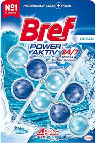 تصویر قرص بوگیر توالت فرنگی برفBREF توپی رایحه نسیم اقیانوس ( بسته 8 عددی) Snow BREF Toilet Deodorant Tablets Ocean Breeze Scent (Pack of 8)