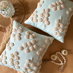 تصویر کوسن پانچ دوزی طرح شکوفه بهاری 