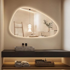 تصویر آیینه و روشویی سرامیکی 