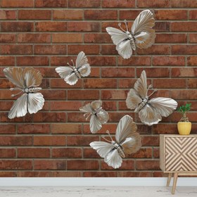 تصویر پوستر سه بعدی پروانه های نقره ای مدل BCW011 
