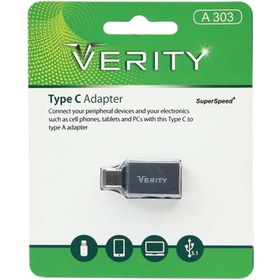 تصویر تبدیل OTG وریتی Type-C به USB مدل A303 Convert Type-C OTG to USB A303