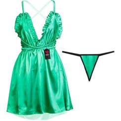 تصویر لباس خواب زنانه شباهنگ مدل Miss Lady رنگ سبز 