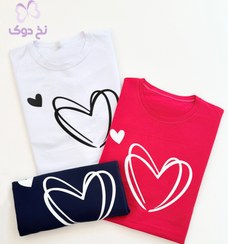 تصویر تیشرت نخی لانگ طرح قلب 