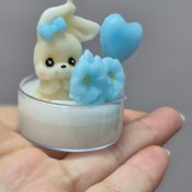 تصویر گیفت و شمع خرگوش همراه با گل و بادکنک - تمامی رنگ ها 