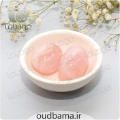 تصویر سنگ رز کوارتز اصل تامبل سنگ جذب عشق و محبت 