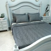 تصویر سرویس روتختی دونفره بهاره مدل آرامش - زغالی Spring double bedspread set, Aramesh model
