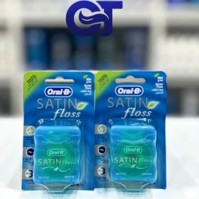 تصویر نخ دندان اورال-بی مدل ساتین ۲۵ متری با رایحه نعنا 