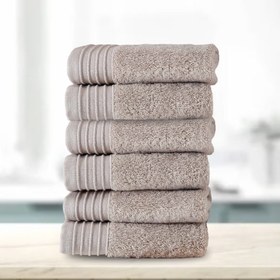 تصویر ست حوله مهمانی 6 تکه 30x30 سانتیمتری 100% پنبه‌ای Soly برند efabrika Soly 100% Cotton 6-Piece 30X30 Guest Hand Towel Set