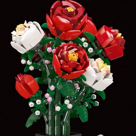 تصویر لگو گل رز با گلدان 