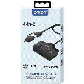 تصویر هاب 4 پورت USB3.0/USB-C اونتن مدل OTN-UCA2310 