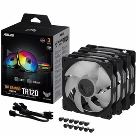 تصویر فن کیس ایسوس ASUS TUF GAMING TR120 3×1 BLACK TUF Gaming TR120 ARGB Fan - Triple Pack