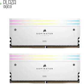 تصویر رم دسکتاپ DDR5 دو کاناله 6000 مگاهرتز CL30 کورسیر مدل Dominator Titanium RGB White ظرفیت 32 گیگابایت 