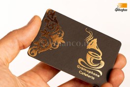 تصویر کارت ویزیت لمینت برجسته طلاکوب 