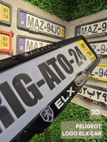 تصویر 3d peugeot logo elx car 