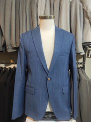 تصویر کت تک مردانه چهارخانه اسپرت آبی سایز ۴۸ تا ۵۲ 