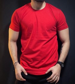 تصویر تیشرت ساده قرمز نخ‌پنبه درجه یک Plain Red Cotton Cotton T-shirt First Class