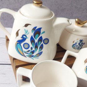 تصویر ست چایخوری طرح طاووس 