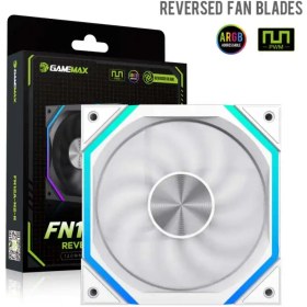تصویر فن کیس گیم مکس FN12A-N2-RW White GAMEMAX FN12A-N2-RW White REVERSE 120mm ARGB Case Fan