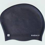 تصویر کلاه شنا نابایجی - دکتلون Nabaiji Silicone Swimming Cap - Suitable for Long Hair - Black - 500 