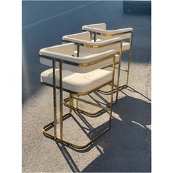 تصویر صندلی کانتر مدل ناپل خم - فرم کوتاه نهارخوری / پارچه دیاموند / فورتیک طلایی ا Curved Naples Counter Chair Curved Naples Counter Chair