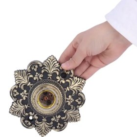 تصویر سرپیچ دوکاره گل رنگی سفید طلایی 