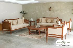 تصویر مبل نئوکلاسیک ۷ نفره کاجی کد ۶ 