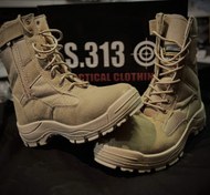 تصویر پوتین خاکی بغل زیپ کد 102 