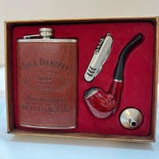 تصویر ست پیپ و چاقوی چند کاره و قمقمه جیبی JACK DANIELS 