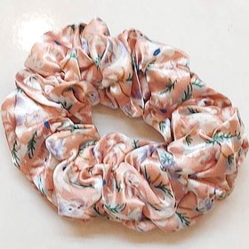 تصویر کش موی زنانه پارچه گلدار ساتن Women's hair band with floral satin fabric