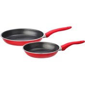 تصویر ست 2 عددی ماهیتابه قرمز ایکیا مدل IKEA KAVALKAD ا IKEA KAVALKAD frying pan set of 2 red IKEA KAVALKAD frying pan set of 2 red